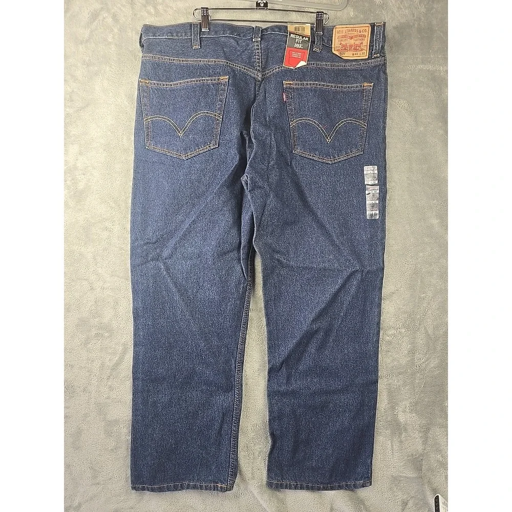 Levi's 505 Jeans Men's 44x30 Blue Denim‎ Straight Leg Workwear Durable NWT